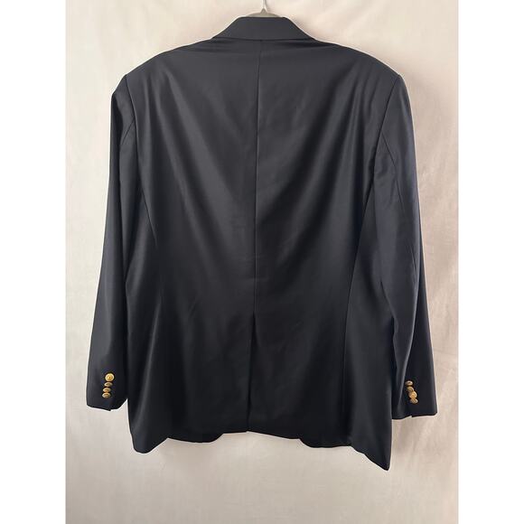 Lauren Ralph Lauren 100% Wool Blazer Sport Coat Navy Blue 2 Button Mens 42 L - Picture 2 of 8